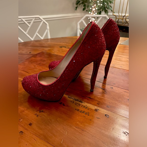 Nicholas Kirkwood, Red Sparkle, Size 8.5 - Picture 4 of 9